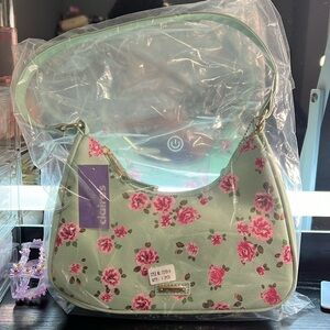 Pink Floral Mint Green Shoulder Bag